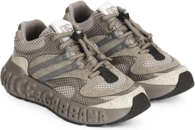 Dolce & Gabbana Kids DG Bounce 12 sneakers van gespleten kalfsleer Grijs - Foto 2