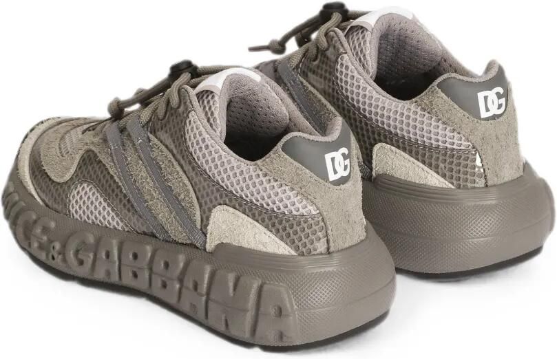 Dolce & Gabbana Kids DG Bounce 12 sneakers van gespleten kalfsleer Grijs - Foto 3