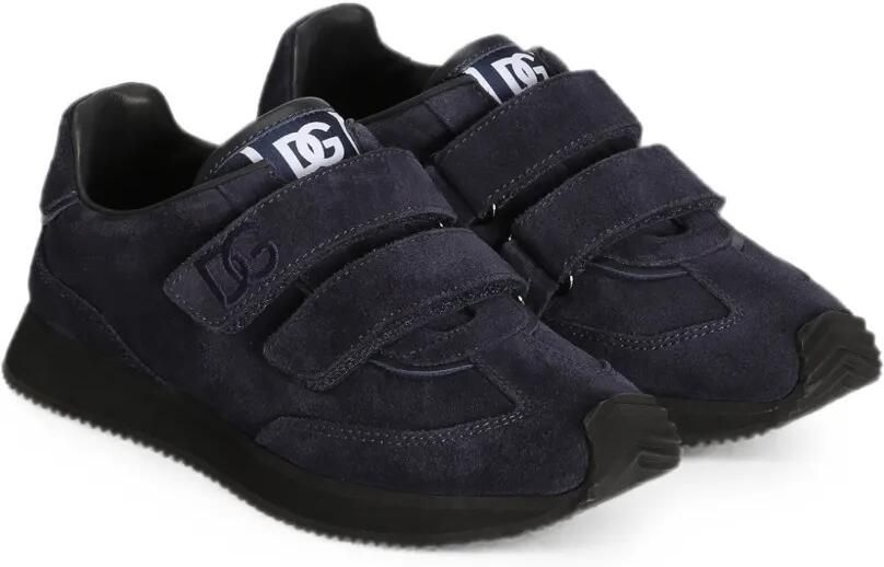 Dolce & Gabbana Kids DG Cushion leren sneakers met split Blauw - Foto 3