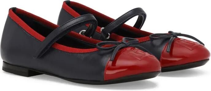 Dolce & Gabbana Kids DG gelakte ballerina's Blauw
