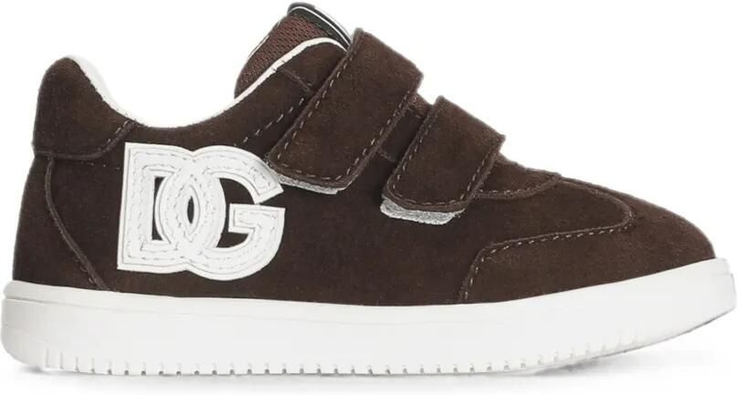 Dolce & Gabbana Kids DG Original fluwelen sneakers Bruin
