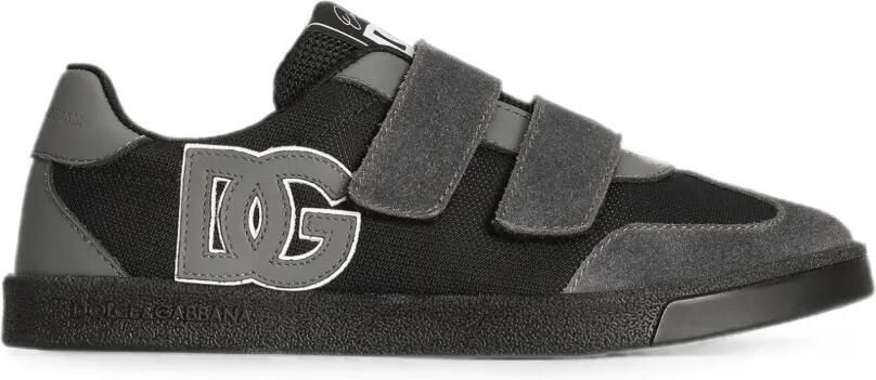 Dolce & Gabbana Kids DG Original kalfsleren sneakers Zwart