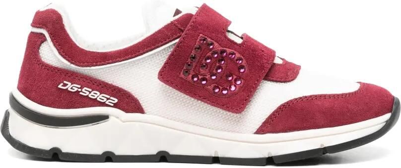 Dolce & Gabbana Kids DG Running verfraaide sneakers met klittenband Rood