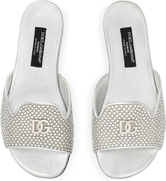 Dolce & Gabbana Kids DG sandalen met stras Zilver - Foto 2