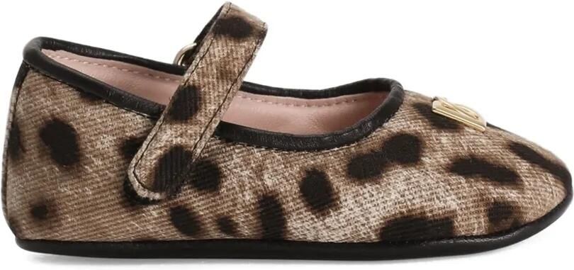 Dolce & Gabbana Kids Drill ballerina's met luipaardprint Bruin