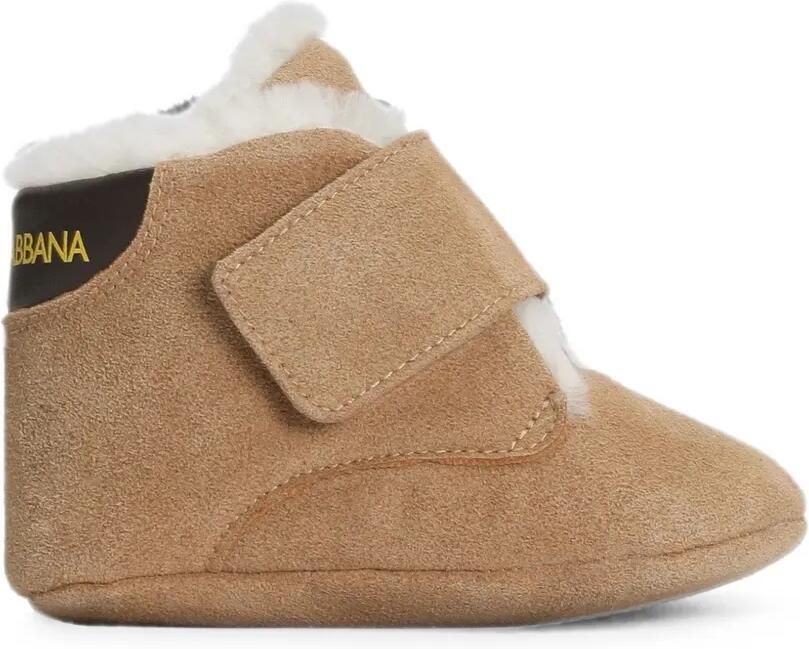 Dolce & Gabbana Kids Fluwelen laarzen Beige