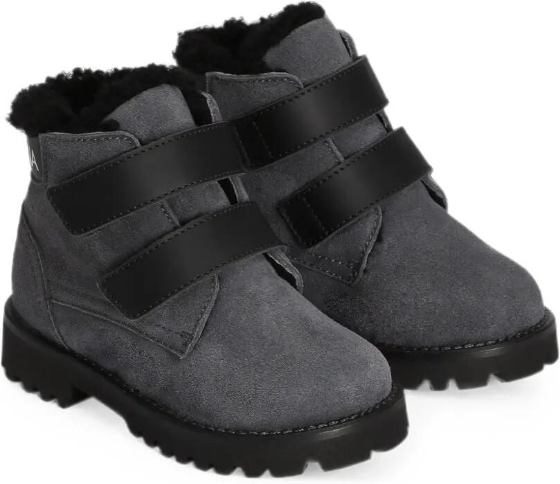 Dolce & Gabbana Kids Fluwelen laarzen Grijs - Foto 2