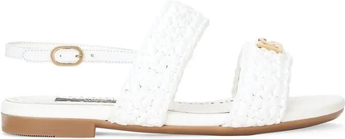 Dolce & Gabbana Kids Gehaakte leren sandalen Wit - Foto 4