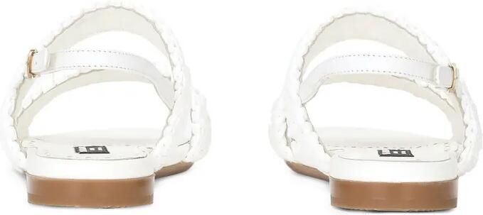 Dolce & Gabbana Kids Gehaakte leren sandalen Wit - Foto 3