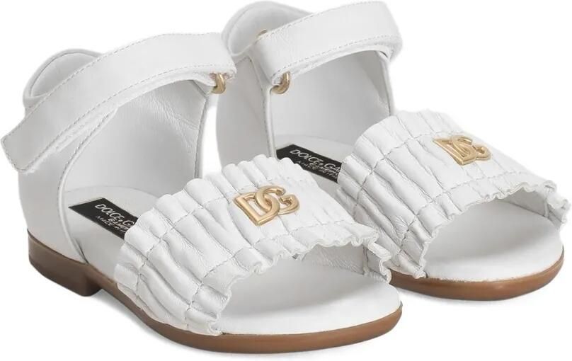 Dolce & Gabbana Kids Gelaagde sandalen met logo Wit