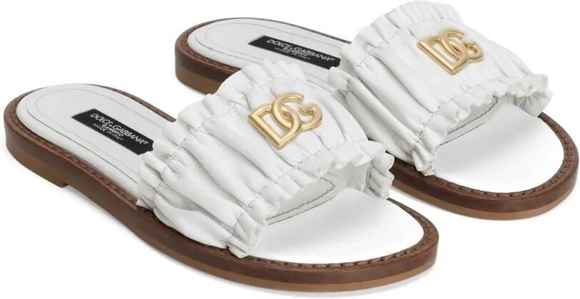 Dolce & Gabbana Kids Gelaagde sandalen met logo Wit