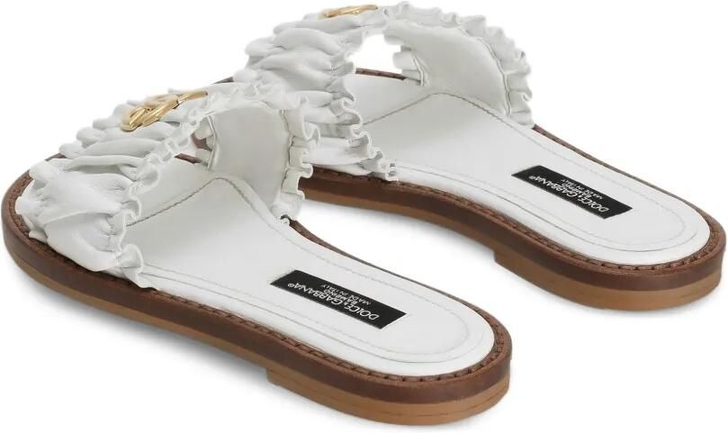Dolce & Gabbana Kids Gelaagde sandalen met logo Wit - Foto 3