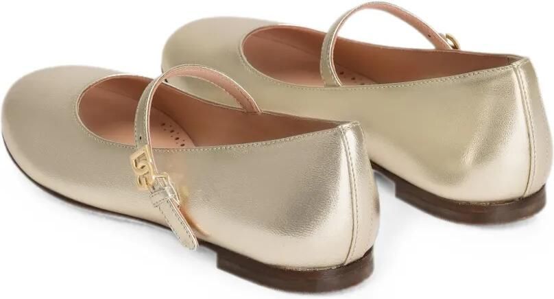 Dolce & Gabbana Kids Gelamineerde nappa leren ballerina's Goud