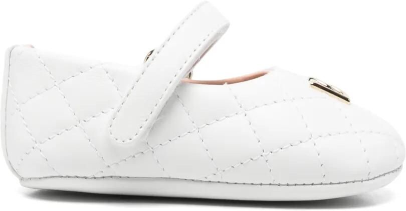 Dolce & Gabbana Kids Gewatteerde ballerina's met klittenband Wit