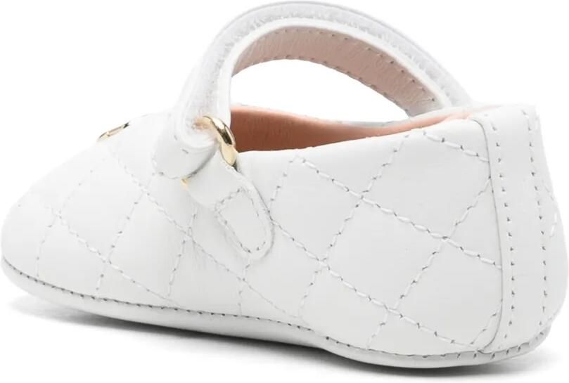 Dolce & Gabbana Kids Gewatteerde ballerina's met klittenband Wit - Foto 2