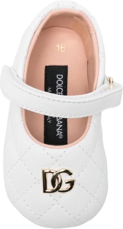 Dolce & Gabbana Kids Gewatteerde ballerina's met klittenband Wit - Foto 4