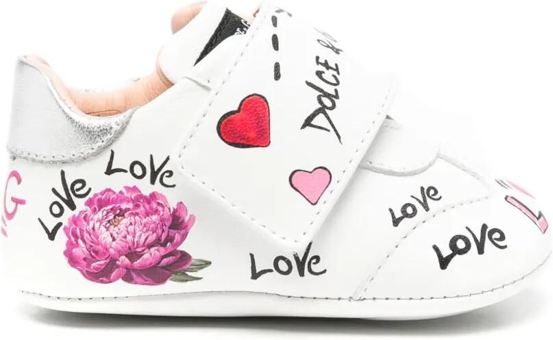 Dolce & Gabbana Kids Sneakers met graffiti-print Wit