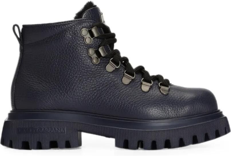 Dolce & Gabbana Kids Kalfsleren laarzen Blauw