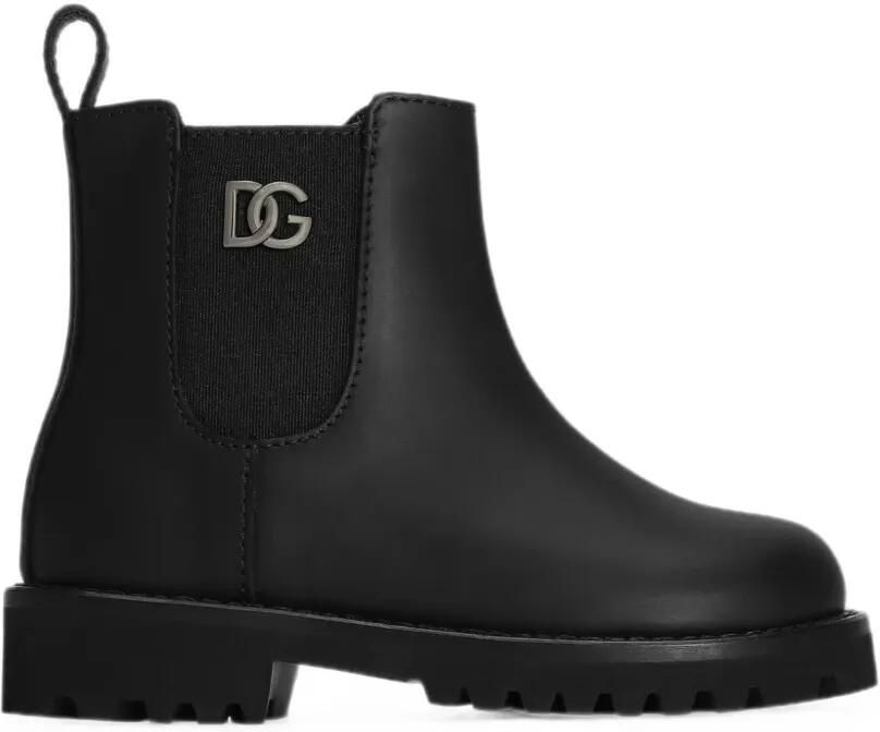 Dolce & Gabbana Kids Kalfsleren laarzen Zwart