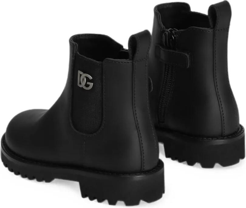 Dolce & Gabbana Kids Kalfsleren laarzen Zwart - Foto 4