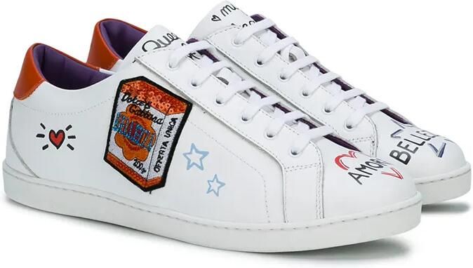 Dolce & Gabbana Kids Koningin van mijn hart versierde sneakers Wit