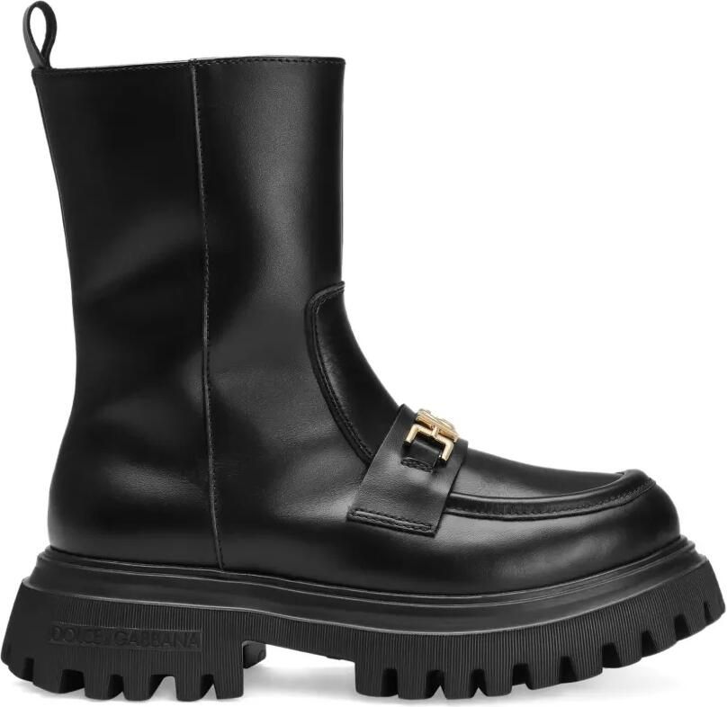 Dolce & Gabbana Kids Laarzen met chunky zool en kettingdetail Zwart
