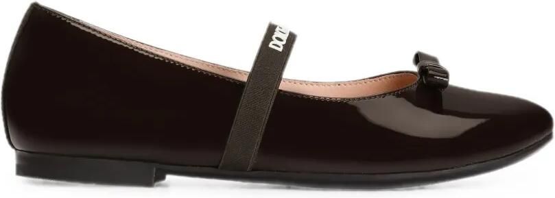 Dolce & Gabbana Kids Lakleren ballerina's Bruin - Foto 2