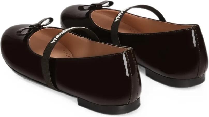 Dolce & Gabbana Kids Lakleren ballerina's Bruin - Foto 3