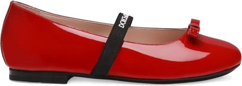 Dolce & Gabbana Kids Lakleren ballerina's Rood