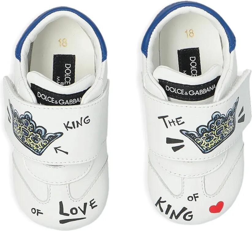 Dolce & Gabbana Kids Lamb Skin sneakers Wit