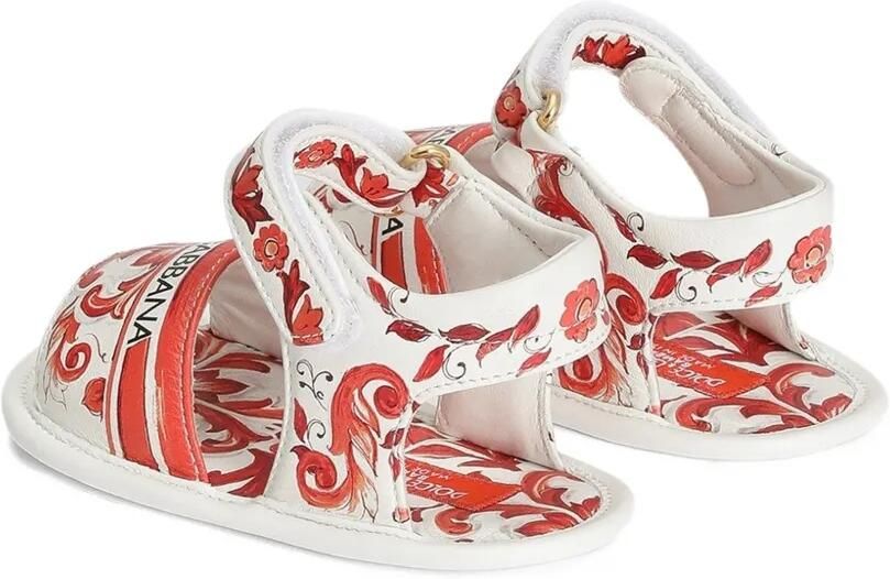 Dolce & Gabbana Kids Lammy sandalen met Majolica-print Wit