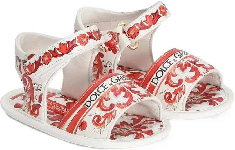 Dolce & Gabbana Kids Lammy sandalen met Majolica-print Wit - Foto 2