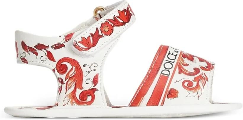 Dolce & Gabbana Kids Lammy sandalen met Majolica-print Wit - Foto 3
