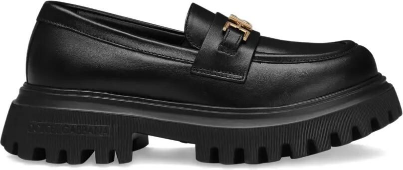 Dolce & Gabbana Kids Leren loafers met chunky zool Zwart