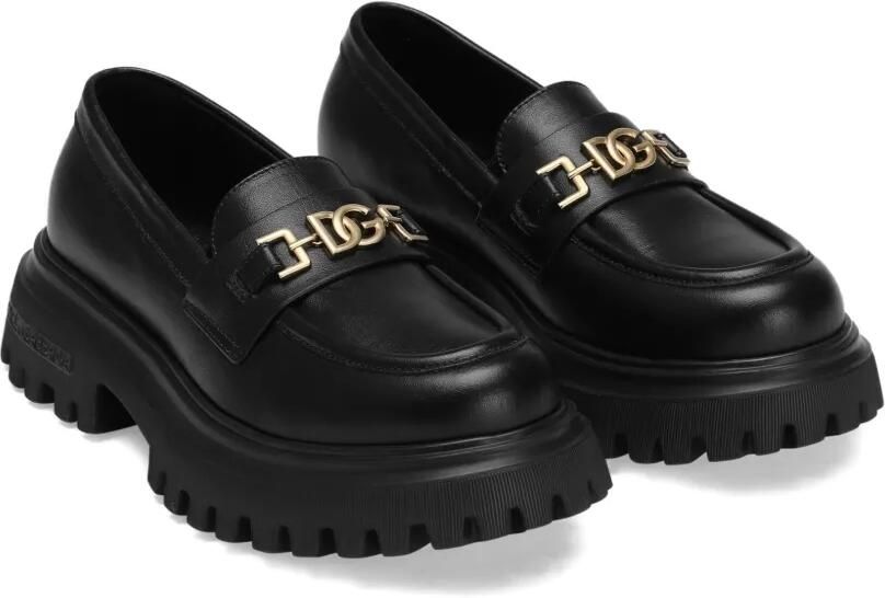 Dolce & Gabbana Kids Leren loafers met chunky zool Zwart - Foto 3