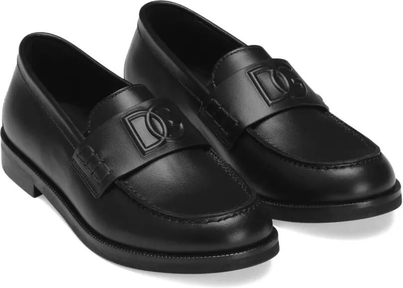 Dolce & Gabbana Kids Leren loafers Zwart