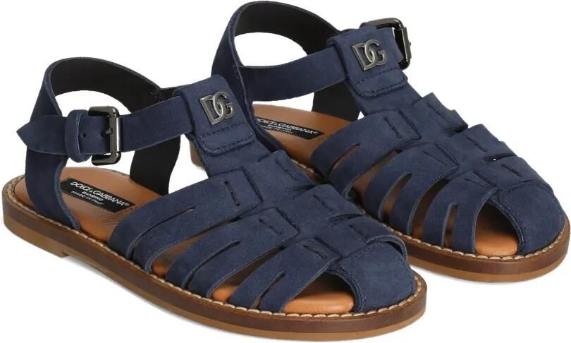 Dolce & Gabbana Kids Leren sandalen Blauw - Foto 3