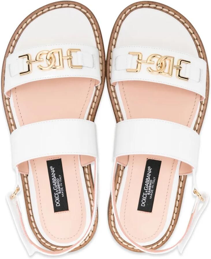 Dolce & Gabbana Kids Leren sandalen met logo Wit - Foto 2