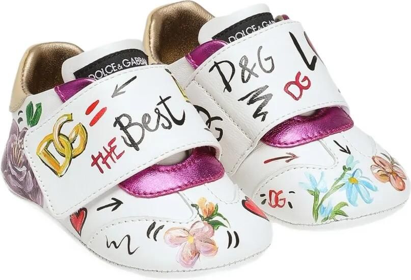 Dolce & Gabbana Kids Leren slofjes Wit