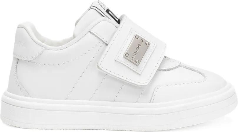 Dolce & Gabbana Kids Leren sneakers met klittenband Wit