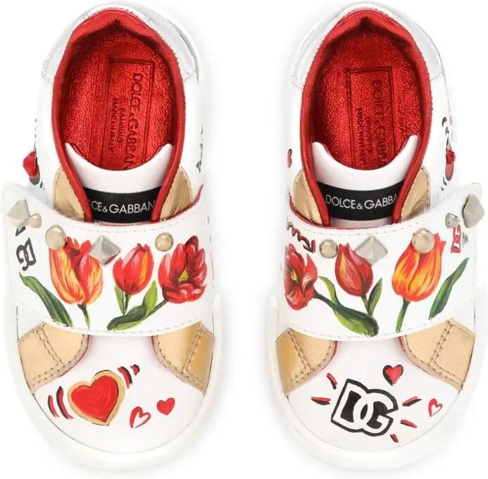 Dolce & Gabbana Kids Leren sneakers Wit - Foto 2