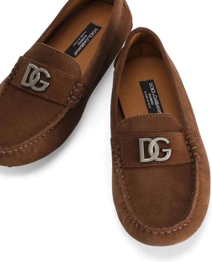 Dolce & Gabbana Kids Loafers met logoplakkaat Bruin - Foto 2