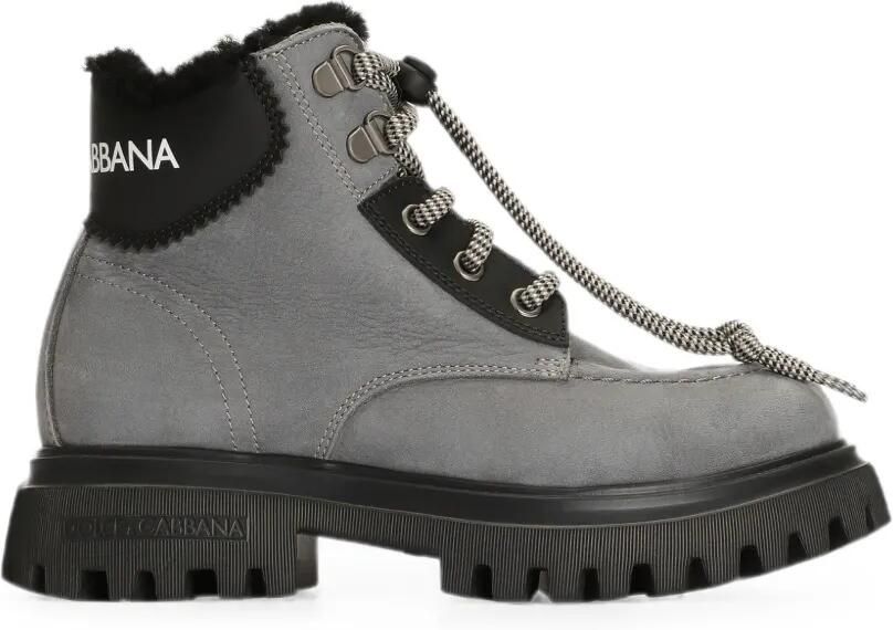 Dolce & Gabbana Kids Nubuck laarzen Grijs