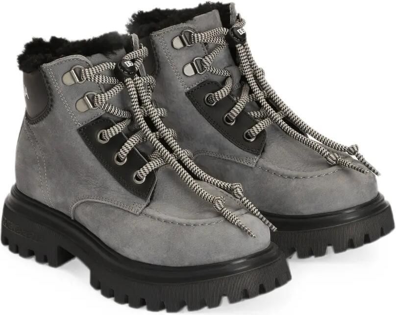 Dolce & Gabbana Kids Nubuck laarzen Grijs - Foto 3
