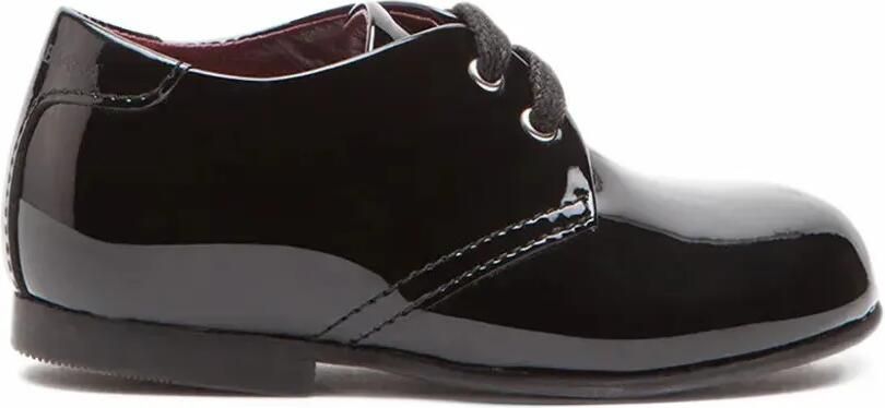 Dolce & Gabbana Kids patent-leather derby shoes with logo Zwart