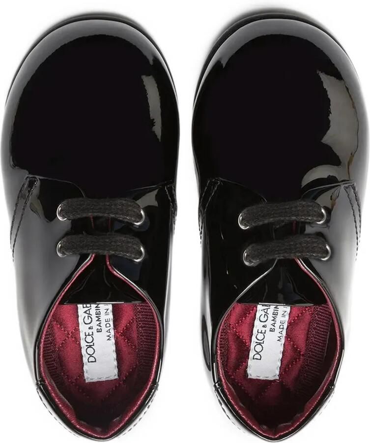 Dolce & Gabbana Kids patent-leather derby shoes with logo Zwart - Foto 2