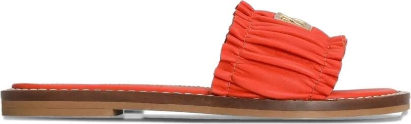 Dolce & Gabbana Kids Platte nappa leren slippers Oranje