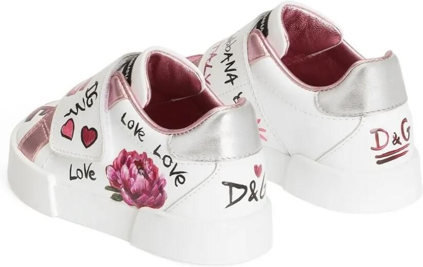 Dolce & Gabbana Kids Portofino Light kalfsleren sneakers Wit - Foto 2