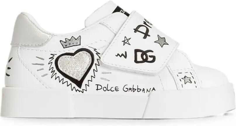 Dolce & Gabbana Kids Portofino Light sneakers van kalfsleer Wit