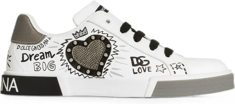 Dolce & Gabbana Kids Portofino nappa kalfsleren sneakers Wit - Foto 3